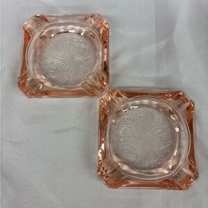 Vintage Pink Glass Ashtrays
